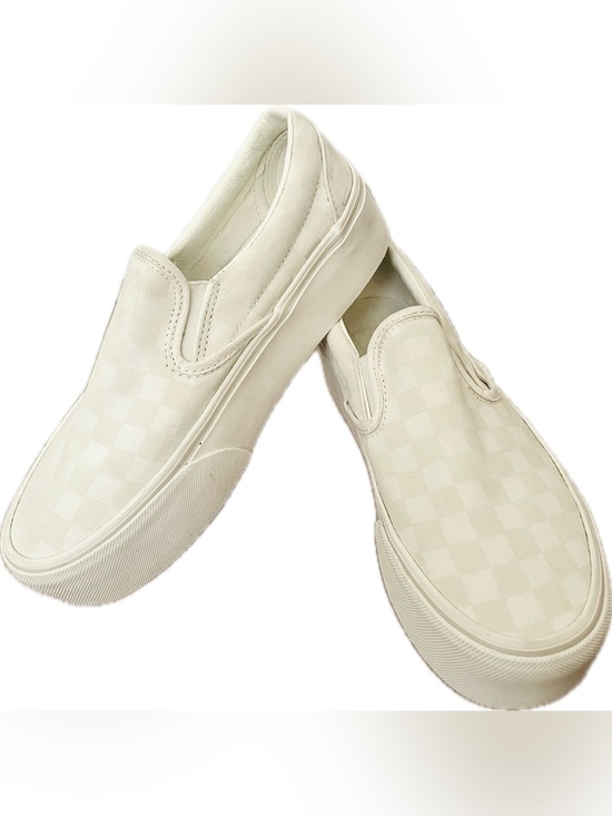 Vans Shoes - Vans Classic Slip-On Stackform Tonal Checkerboard White Platform 7.5